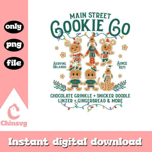 Mickey and friends cookies christmas design png, disney cookies png