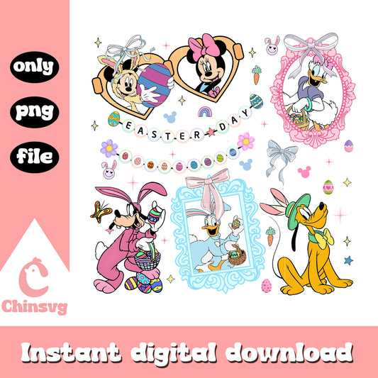Mickey and friends easter coquette mirror png, disney easter png