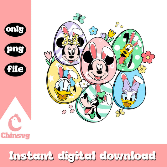 Mickey and friends easter eggs costume png, easter eggs png