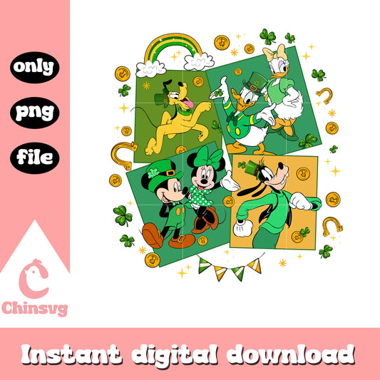Mickey and friends happy patrick day png, saint patricks day fact png