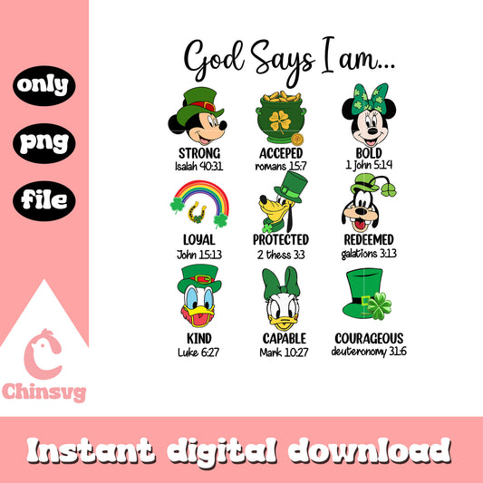 Mickey and friends head god says I am png, friends png, patrick png