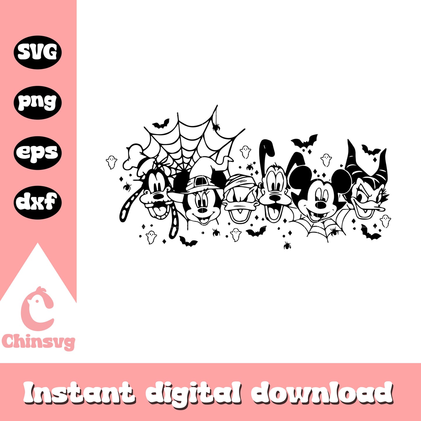 Mickey and friends head halloween svg, mickey mouse halloween​ svg