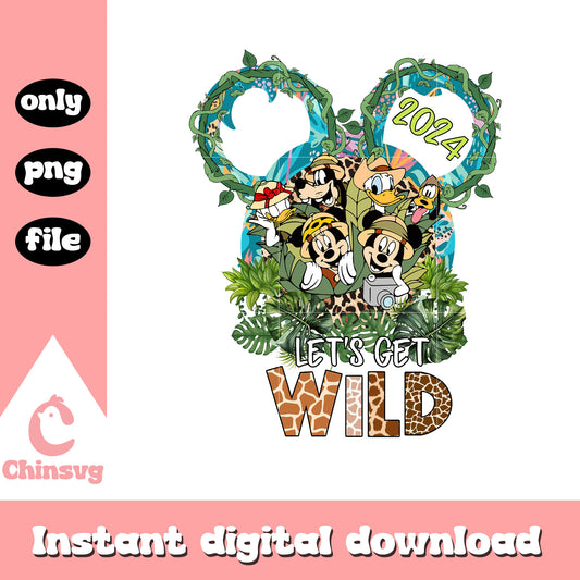 Mickey and friends let's get wild png, mickey and friends png