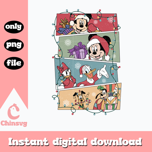 Mickey and friends lights png, mickey png, christmas png