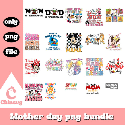 Mickey and friends mother day quotes bundle png, mother's day png