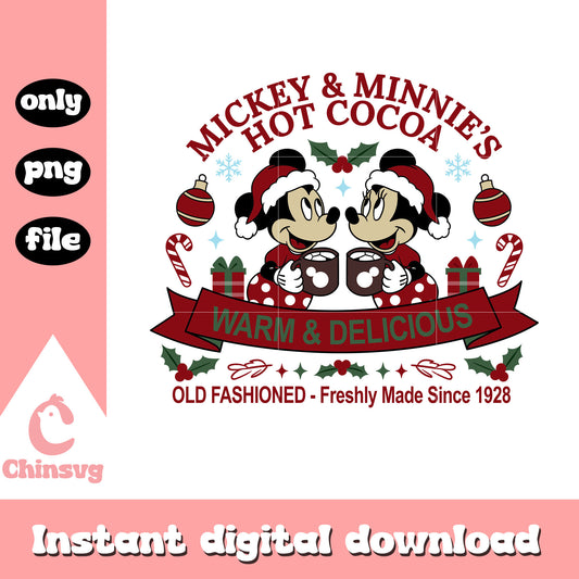 Mickey and minnie's hot cocoa christmas png, minnie mickey png