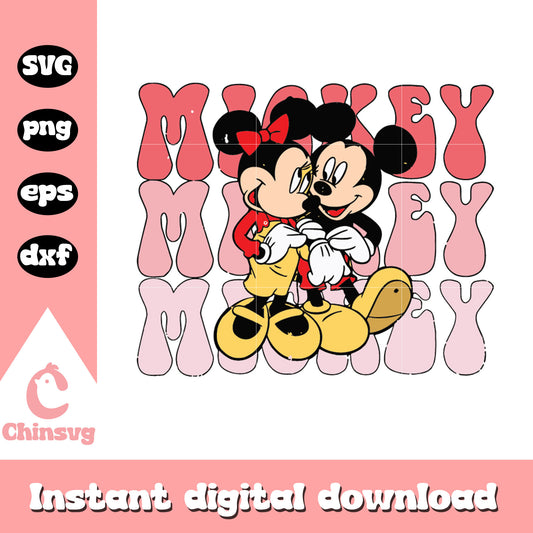 Mickey and minnie character svg, happy valentine's day svg