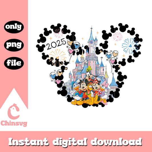 Mickey and minnie mouse and friends castle png, disneyland mickey mouse​ png