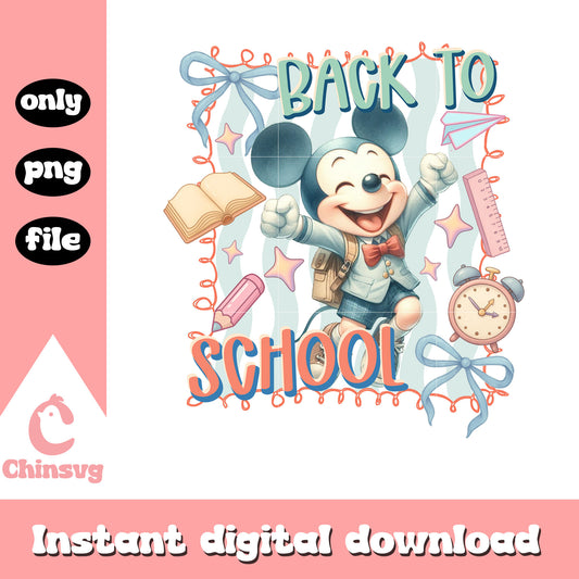 Mickey back to school coquette design png, disney mickey mouse png