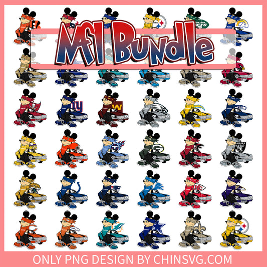 Mickey bad boy nfl bundle png, nfl mickey png, nfl teams png