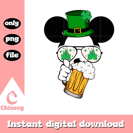 Mickey beer st patrick day png, happy saint patricks day png