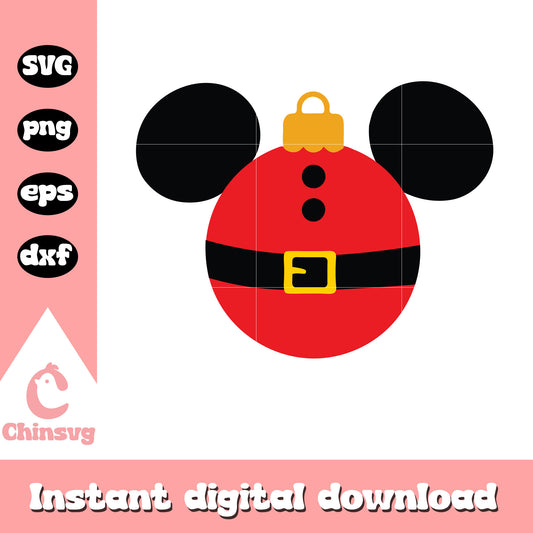 Mickey christmas bauble design svg, christmas ornament svg