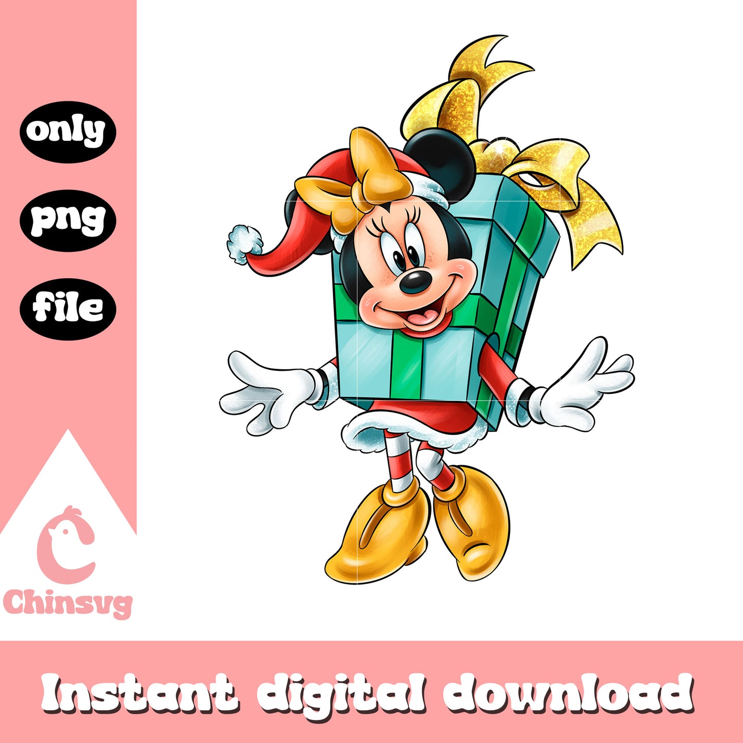 Mickey christmas gift design png, disney mickey christmas png 