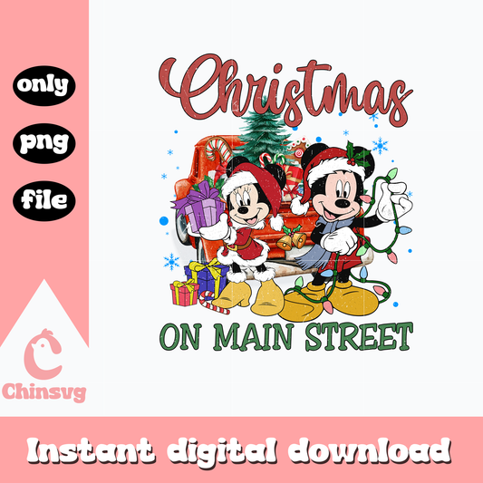 Mickey christmas on main street png, mickey png, christmas png