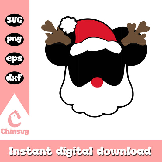 Mickey christmas santa claus head svg, santa claus svg