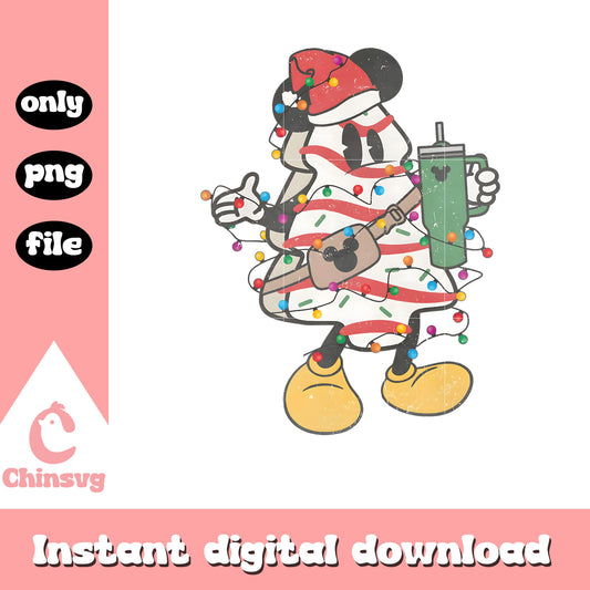 Mickey christmas tree cake design png, christmas tree cakes​ png