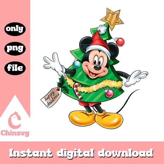 Mickey christmas tree design png, disney christmas png 