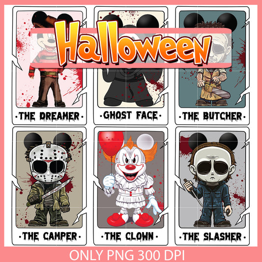 Mickey cosplay horror movie bundle png, mickey halloween​ png