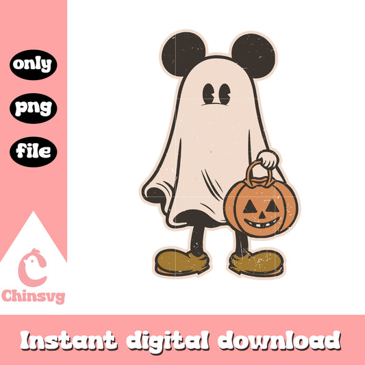 Mickey cosplay scary ghost and pumpkin png, disney halloween png, disney characters png