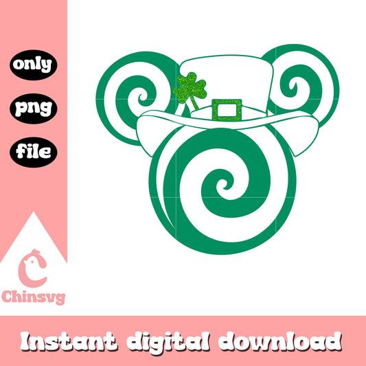 Mickey costume saint patrick hat png, happy saint patricks day png