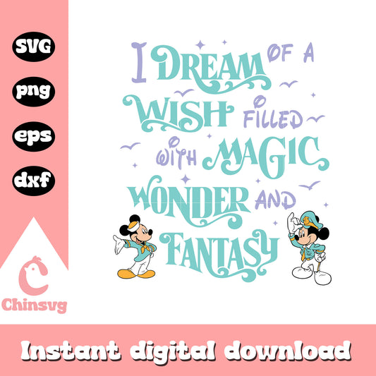 Mickey cruise i dream of a wish svg, mickey and minnie svg