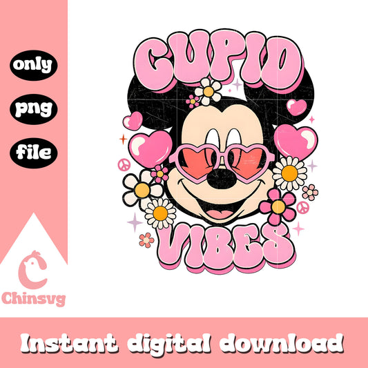 Mickey cupid vibes valentine png, cupid vibes png, mickey png