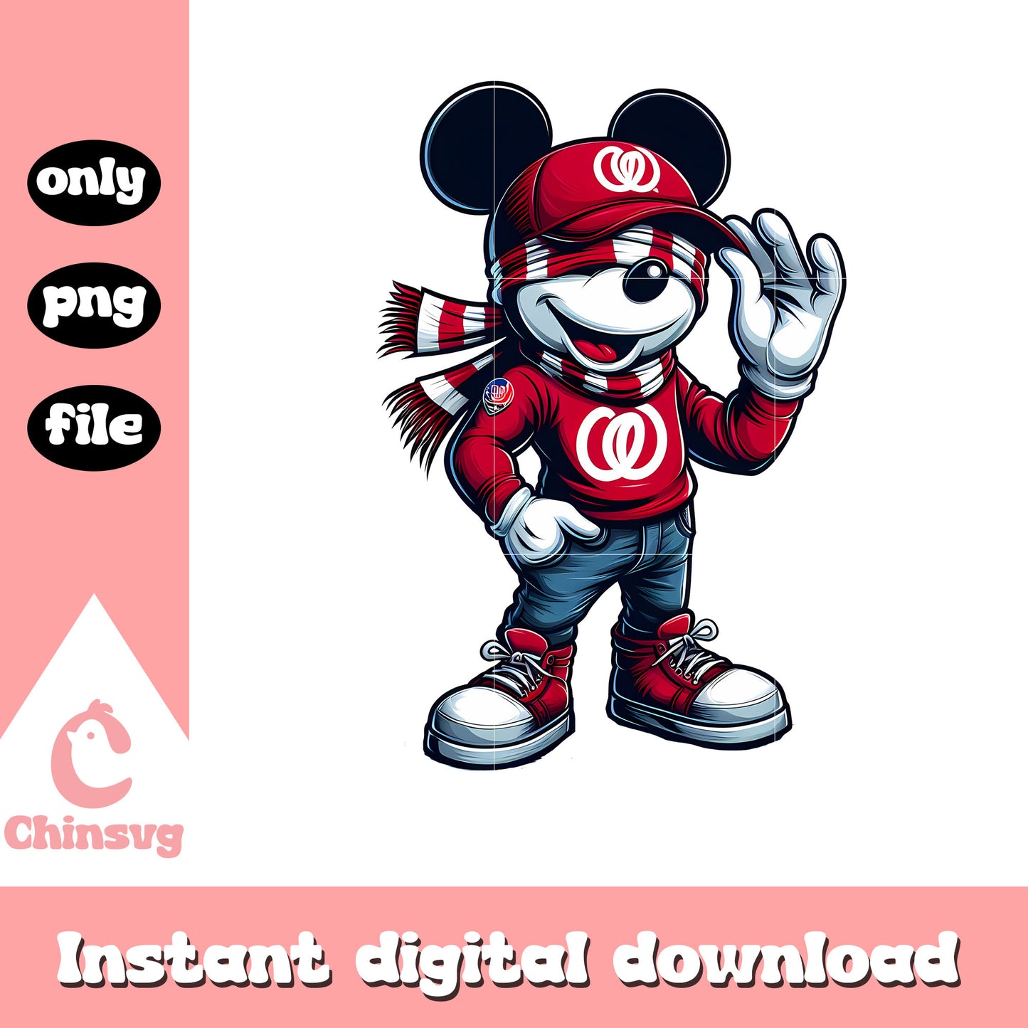 Mickey design commanders nfl png, commanders logo png
