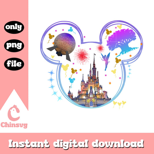 Mickey disney castle png, mickey head png, disney castle png