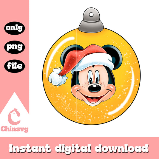 Mickey disney christmas ball design png, mickey christmas png