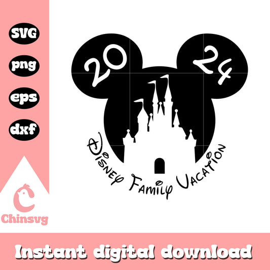 Mickey disney family vacation 2024 svg, mickey head svg