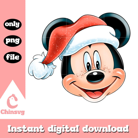 Mickey disney head christmas design png, disney mickey mouse png