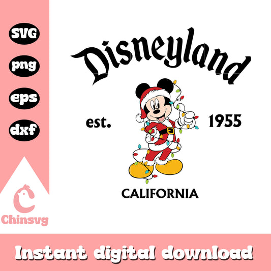 Mickey disneyland california est 1955  svg, christmas at disney world​ svg