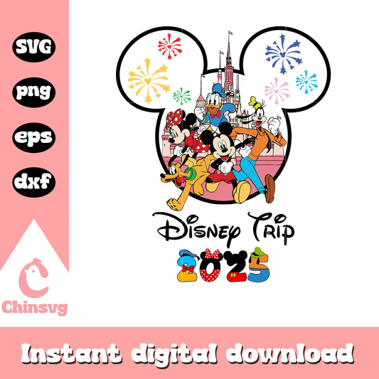 Mickey disney trip 2025 svg, mickey head svg, disney svg