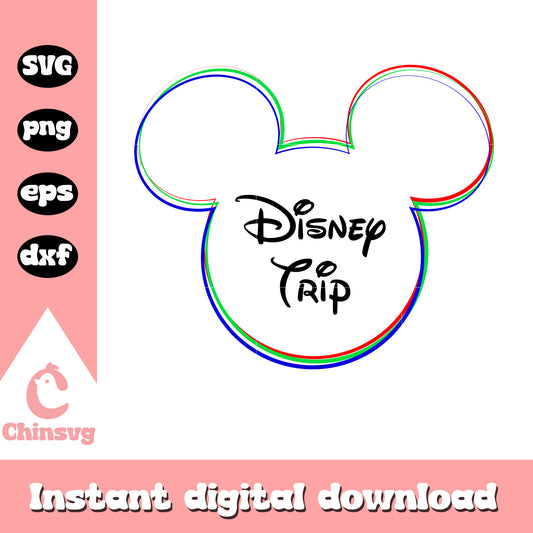 Mickey disney trip design svg, mickey character svg, disney svg