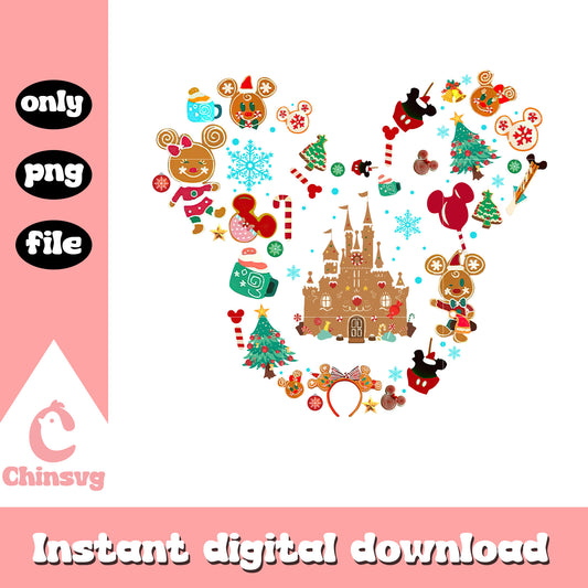 Mickey ear christmas decor clipart png, disney mickey ear png