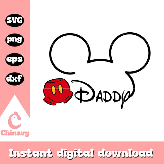 Mickey ears dadddy design svg, mickey mouse ears svg,  disney svg