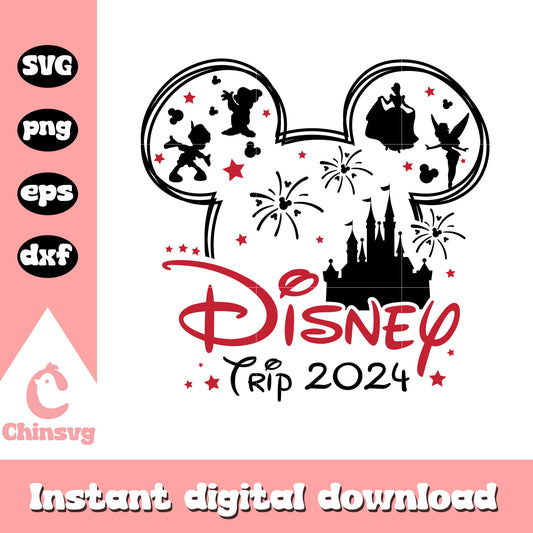 Mickey ears disney trip 2024 design svg, mickey ears svg