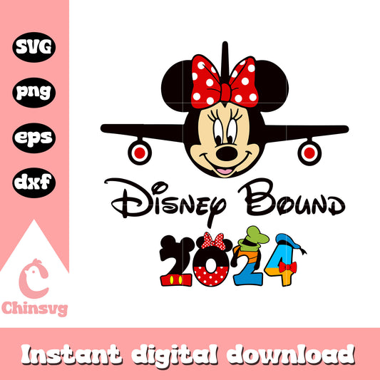Mickey face disney bound 2024 svg, mickey mouse plane svg