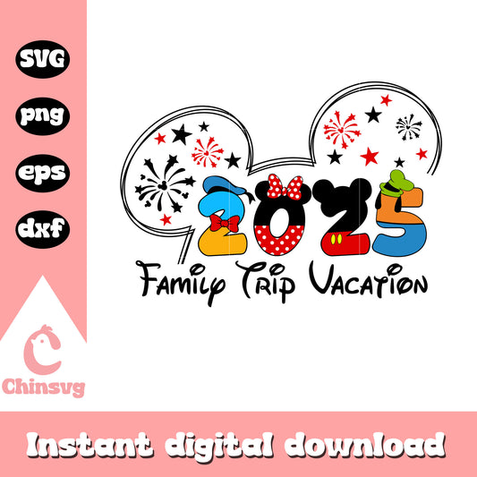 Mickey family trip vacation 2025 svg, disney family trip svg