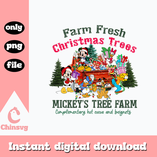 Mickey farm fresh christmas tree png, mickey png, christmas png