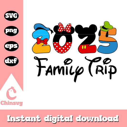 Mickey font design famiy trip svg, disney vacation svg