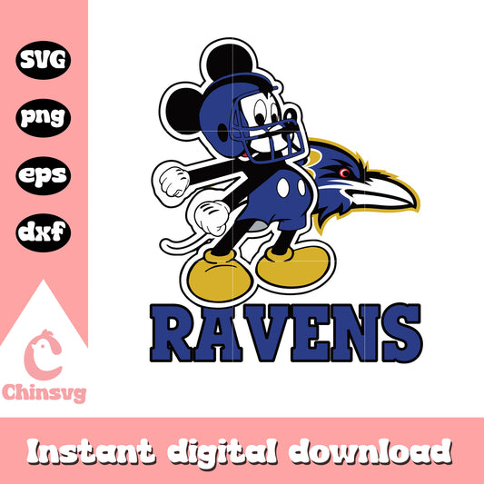 Mickey footbal player baltimore ravens svg, nfl today svg