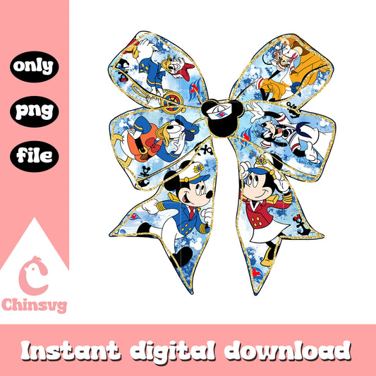 Mickey friends captain coquette bow png, mickey cruise png