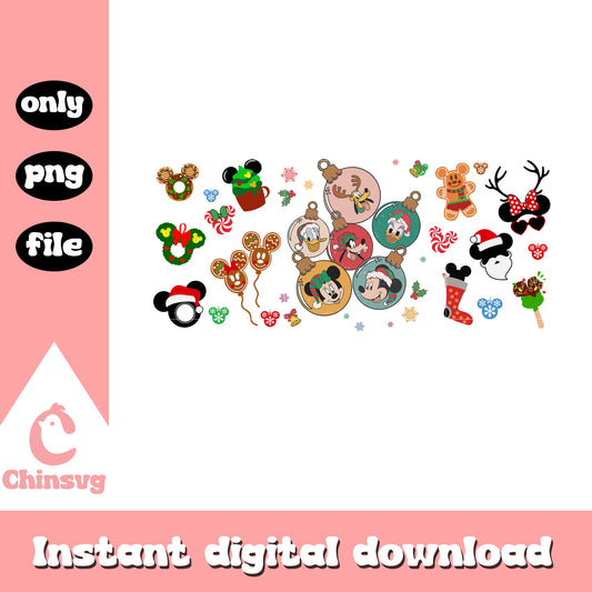 Mickey friends christmas balls ornaments png, disney animation png