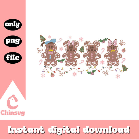 Mickey friends cookies christmas lights png, mickey friends png