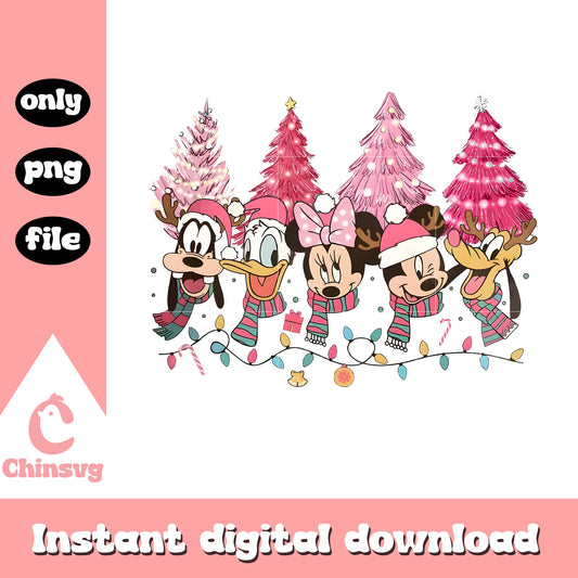 Mickey friends face christmas trees light png, disney face png