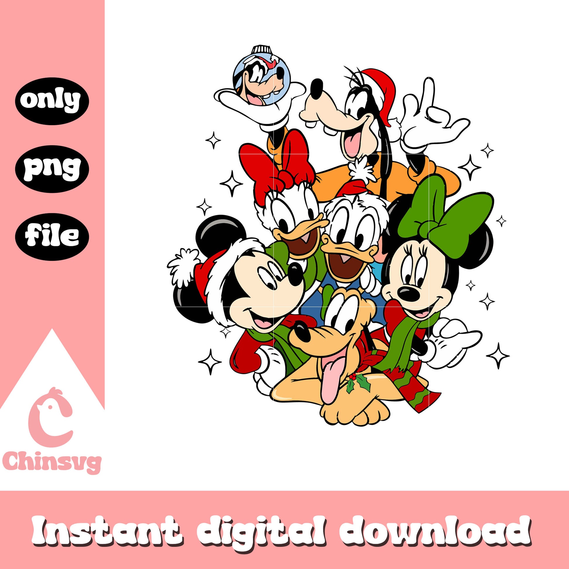 Mickey friends happy christmas holiday png, xmas holiday pic png