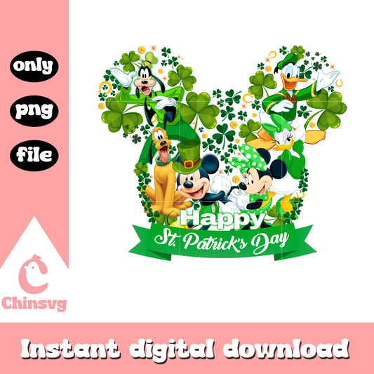 Mickey friends happy st.patrick day png, st.patrick day png