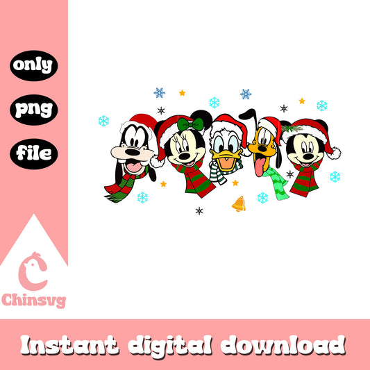 Mickey friends head christmas snow png, mickey and friends christmas png