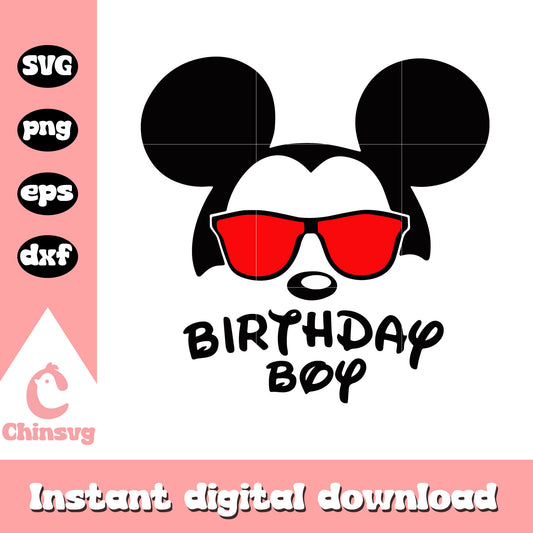 Mickey glasses birthday boy svg, mickey mouse glasses svg